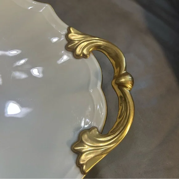 VTG Lenox Valencia Gold and Ivory Serving Platter Vintage - Picture 4 of 16
